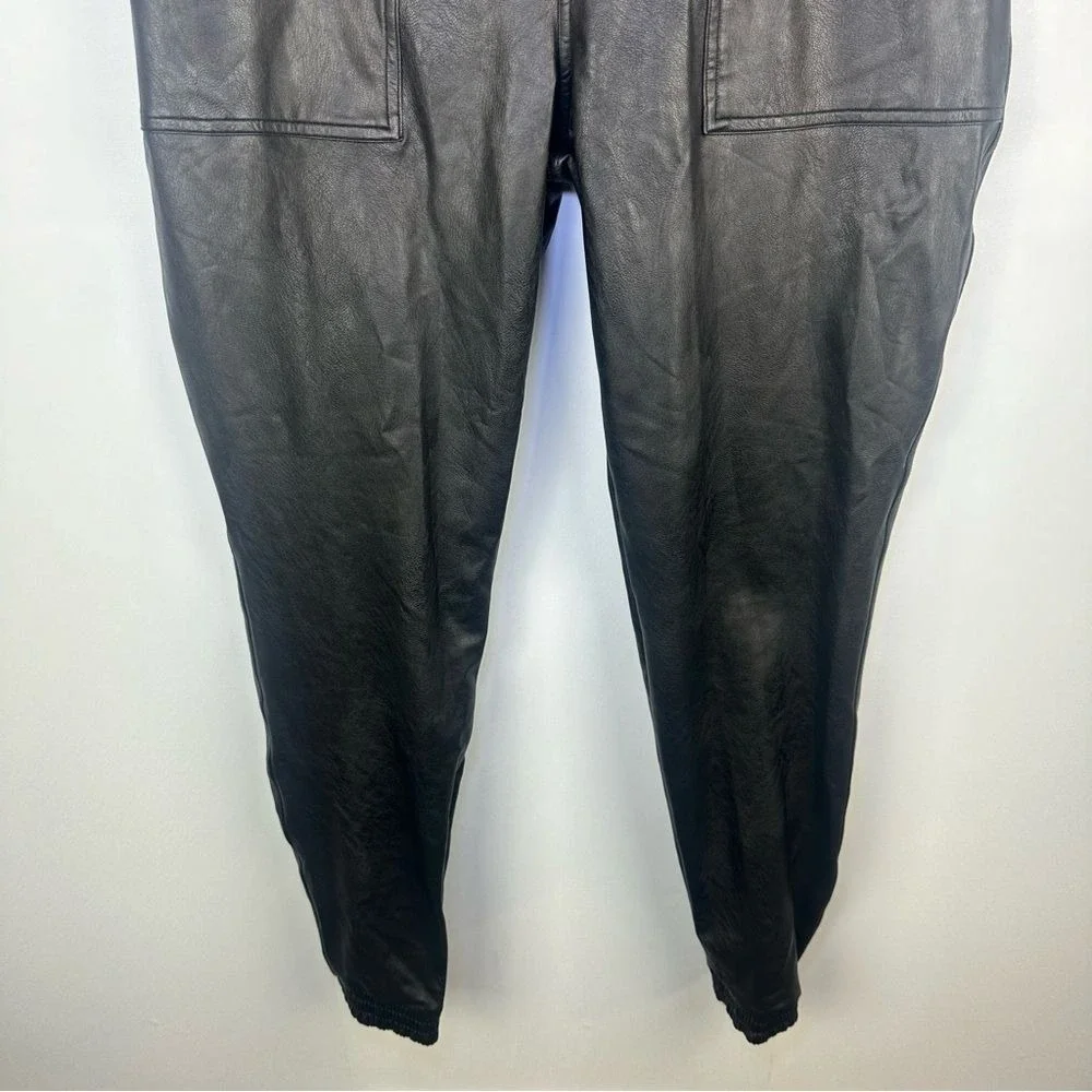 Spanx Leather Like Joggers Black Noir‎ Size XL Women's Spanx pants joggers